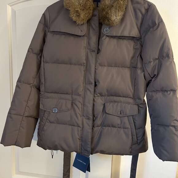 Brown Lands End Winter Puffer Jacket - Picture 1 of 3
